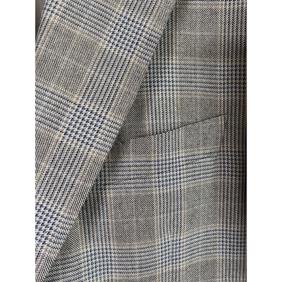 CANALI Olive Brown Blue Silk Wool Tweed Plaid Sport Coat Jacket Blazer  US 38 - Picture 5 of 8